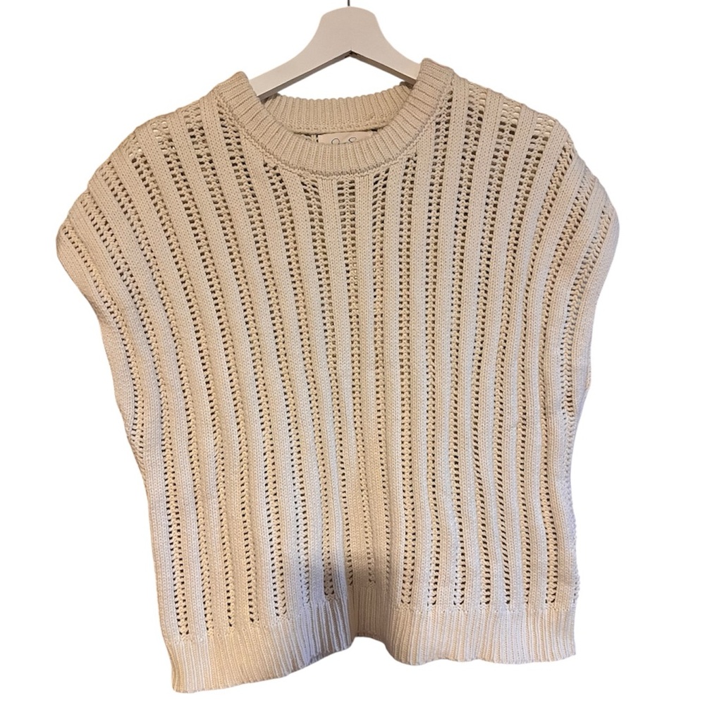 Jessica Simpson Ivory Knit Sleeveless Sweater Vest Size XL NWT